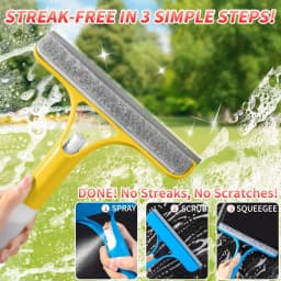 3-in-1 Glass Cleaning Tool for Home Bathroom Mirror and Windows, Water Wiper Squeegee for Shower and Glass Surfaces