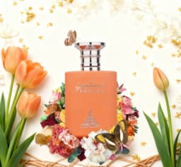 Paris Corner Taskeen is a neutral perfume with fruit, flower and warm wood tones 3.4oz100ml