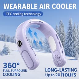 N90 Neck Fan Semiconductor Cooling 5-Speed Bladeless Wearable Fan USB Rechargeable Portable Outdoor Travel Camping
