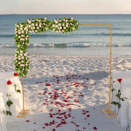 7.87 * 7.87ft Metal Wedding Stand, Wedding Backdrop Stand, Wedding Arch Stand,Square Wedding Metal Arch Frame,Square Wedding Metal Arch Frame for Parties Wedding Photography (Golden)