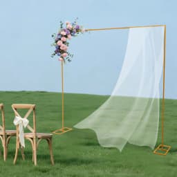 7.87 * 7.87ft Metal Wedding Stand, Wedding Backdrop Stand, Wedding Arch Stand,Square Wedding Metal Arch Frame,Square Wedding Metal Arch Frame for Parties Wedding Photography (Golden)