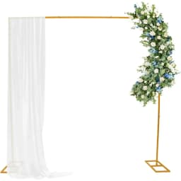 7.87 * 7.87ft Metal Wedding Stand, Wedding Backdrop Stand, Wedding Arch Stand,Square Wedding Metal Arch Frame,Square Wedding Metal Arch Frame for Parties Wedding Photography (Golden)