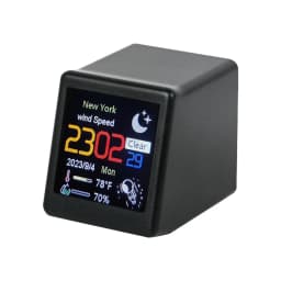 Smart Weather Clock with Electronic Photo Album WiFi Networking Animation Display Desktop Weather Station Automatic Update Ornament