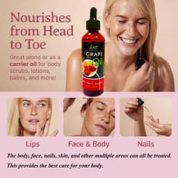 100ml Organic Grapeseed Oil for Skin Care Cold Pressed Pure Natural Carrier Oil Body Oil Massage Nourish Moisturize Brighten