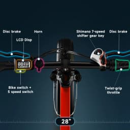 Cybervelo 1000W Peak Electric Bike for Adults Foldable 28+MPH 80Miles Removable Battery Fat Tire Off-road E-bike EK4 EK5 Mars700
