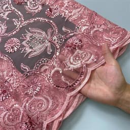 High Quality French Mesh Lace Fabric Beaded African Lace Embroidey Fabrics Sequins Luxury For Sew Wedding Dresses, 5yards TY3858