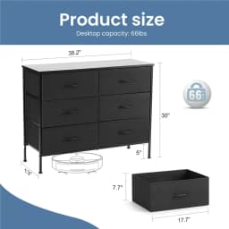 Dresser for Bedroom Storage Drawers, Fabric Storage Tower with 4/5/6/7/8/9/10 Drawers Sturdy Metal Frame