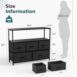 Dresser for Bedroom Storage Drawers, Fabric Storage Tower with 4/5/6/7/8/9/10 Drawers Sturdy Metal Frame