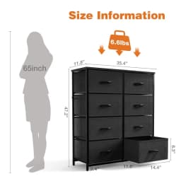 Dresser for Bedroom Storage Drawers, Fabric Storage Tower with 4/5/6/7/8/9/10 Drawers Sturdy Metal Frame