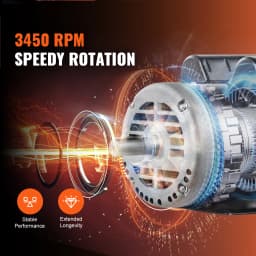SucceBuy 5HP Air Compressor Motor 230V Electric Motor 3450RPM 56Hz Frame 7/8" Keyed Shaft 2.25" Shaft Length for Compressors