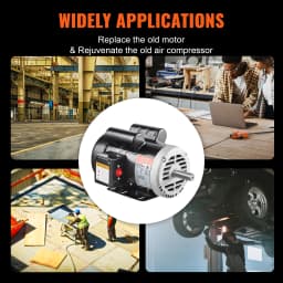 SucceBuy 5HP Air Compressor Motor 230V Electric Motor 3450RPM 56Hz Frame 7/8" Keyed Shaft 2.25" Shaft Length for Compressors