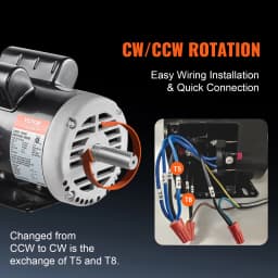 SucceBuy 5HP Air Compressor Motor 230V Electric Motor 3450RPM 56Hz Frame 7/8" Keyed Shaft 2.25" Shaft Length for Compressors