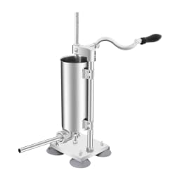 3L Vertical Manual Sausage Stuffer Machine Stainless Steel Sausage Maker with 4 Steel Tubes&7 PE Tubes Sausage Meat Filling Tool
