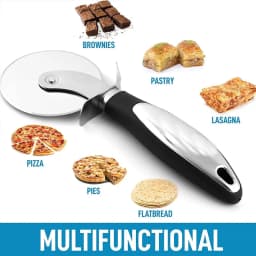 Pizza Slicer with Safety Guard,7.9 Inch Professional Tool,Extra Large 4 Inch Rolling Blade for Easy,Safe Cutting,Dishwasher Safe