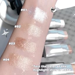 Glowy Highlighter Stick – Shimmer Finish Waterproof Long-Lasting Easy Blend Multi-Look Face & Eye Contour Skin-Friendly Unisex