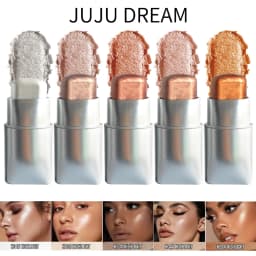 Glowy Highlighter Stick – Shimmer Finish Waterproof Long-Lasting Easy Blend Multi-Look Face & Eye Contour Skin-Friendly Unisex
