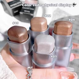 Glowy Highlighter Stick – Shimmer Finish Waterproof Long-Lasting Easy Blend Multi-Look Face & Eye Contour Skin-Friendly Unisex
