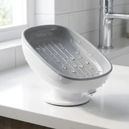 Suction Cup Soap Dish Self-Draining Non-Slip Soap Holder For Bathroom Shower Kitchen Sink Soap Storage
