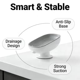 Suction Cup Soap Dish Self-Draining Non-Slip Soap Holder For Bathroom Shower Kitchen Sink Soap Storage