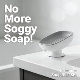 Suction Cup Soap Dish Self-Draining Non-Slip Soap Holder For Bathroom Shower Kitchen Sink Soap Storage