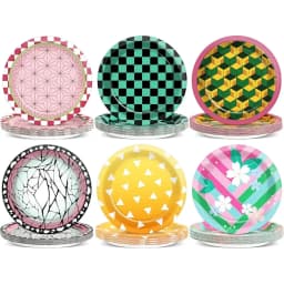 48Pcs Anime Birthday Party Decorations Anime Theme Paper Plates 7 Inch Cartoon Dessert Plates Cartoon Animation Disposable Table