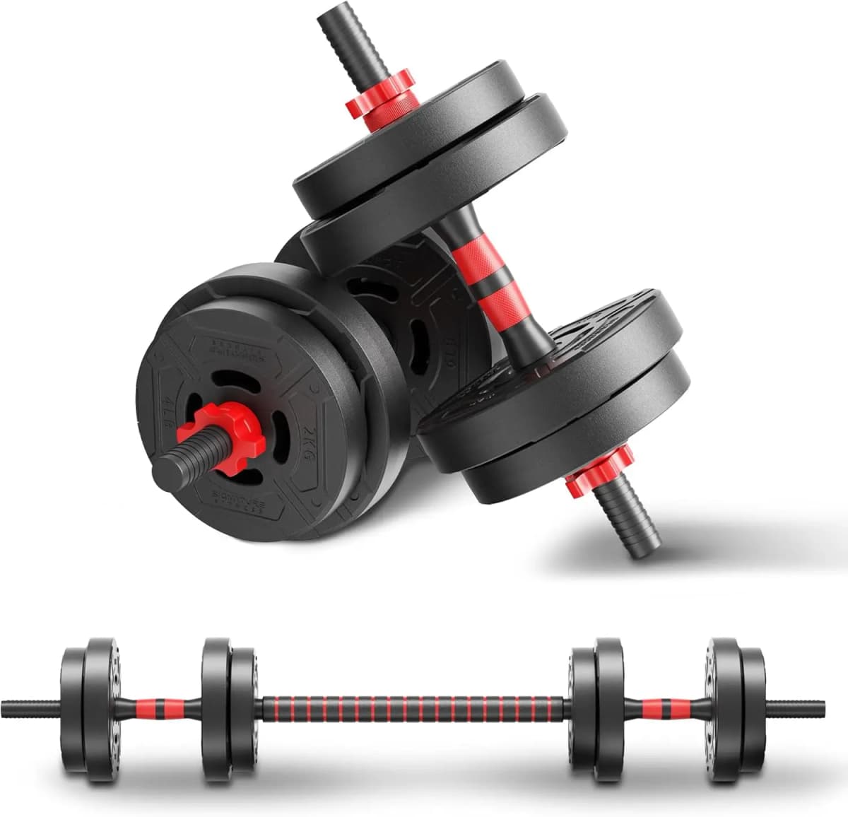 22lb 2-in-1 Adjustable Dumbbell & Barbell Set for Home Exercise & Fitness