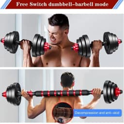 22lb 2-in-1 Adjustable Dumbbell & Barbell Set for Home Exercise & Fitness