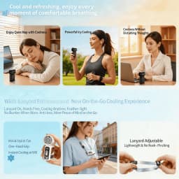 2026 Portable Fan,Handheld Neck Mini Fan With Makeup Mirror,5000mAh 13H Long Lasting,199 Speed Adjustable,LED Flashlight&SOS Light,Type-C Rechargeable Ultra Quiet Fan For Camping Outdoor Work Travel Dorm Truck,Gift Use,Random Cat/Butterfly Sticker