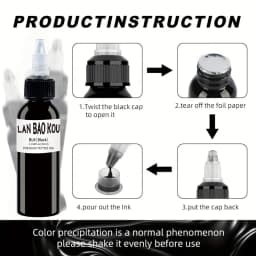 2pcs 30ml Black Tattoo Ink Pigment with BodyArt Tattoo Kits Professional Beauty Paints Makeup Tattoo Supplies Semi-permanent