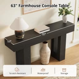 63in Long Console Table with Drawers Wood Industrial Sofa Entry Table for Living Room Hallway, Customized