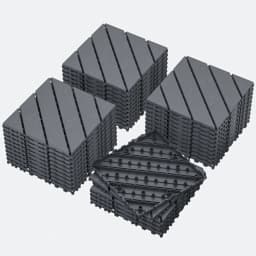 Plastic Interlocking Deck Tiles (44 Pack) – 12"x12" Waterproof Outdoor Patio Flooring, All-Weather Use, Slip-Resistant PP Deckin