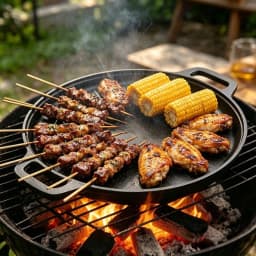 Pre-Seasoned Cast Iron Skillet Pizza Pan, Heavy Duty Round Cast Iron Griddle for Frying, Searing, Baking & Grilling, Versatile Cookware for Stovetop, Oven, Indoor Kitchen, Camping & Outdoor Cooking