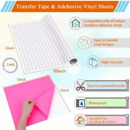 HTVRONT Permanent Vinyl - 12' X 12' Permanent Adhesive Vinyl Bundle Compatible with Cricut Cutting Machine