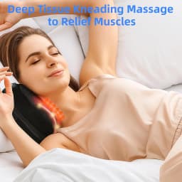 LEERCON Shiatsu Back Massager for Deep Tissue, Cordless Portable Back And Neck Massager with Heat, 3D Kneading Lower Back Electric Massage Pillow, Suitable for Men And Women.