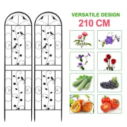 2 Pack Decorative Metal Garden Fence Tall Climbing Plants Fencing Barrier