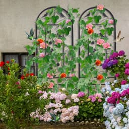 2 Pack Decorative Metal Garden Fence Tall Climbing Plants Fencing Barrier