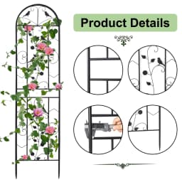 2 Pack Decorative Metal Garden Fence Tall Climbing Plants Fencing Barrier