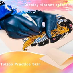 Thick Fake Skin Tattoo Practice Kit, Tattoo Practice Skin with Tattoo Transfer Paper, Double Sided Silicone Skin for Tattooing,