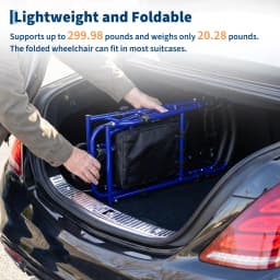 Lightweight Foldable Transport Wheelchair for Adults Foldable Portable Wheelchair Adjustable Height & Underseat Storage Bag