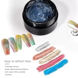 5ml 3D Clear Nail Gel Mirror Powder Set for Metallic Three-Dimensional Nail Art 3D Painting Gel Kit