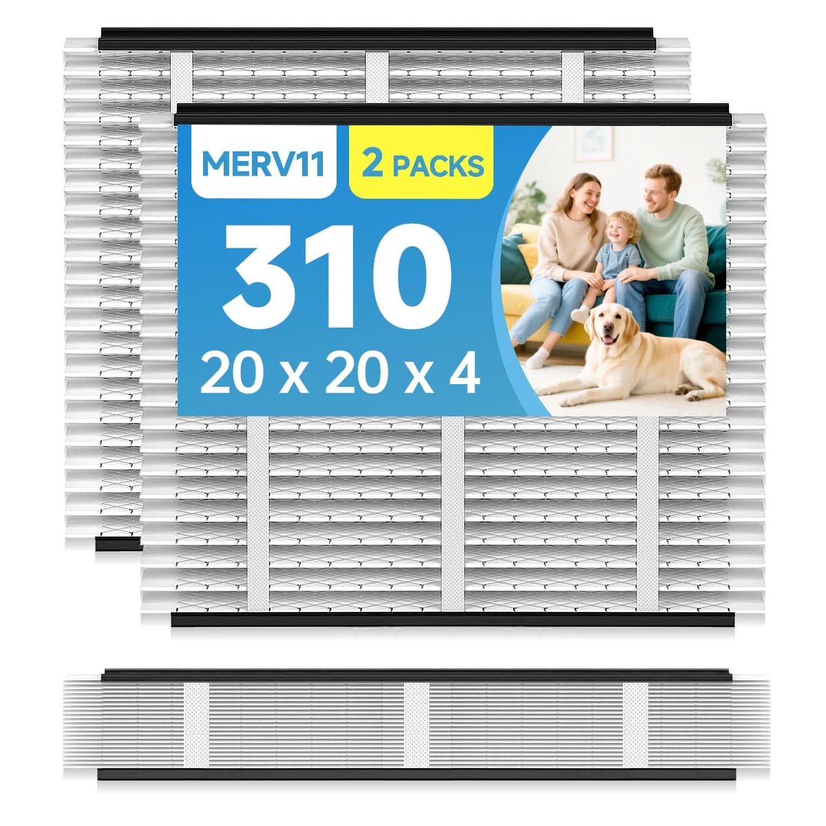310 Replacement Air Filter 20x20x4 MERV 11 Compatible with Air Purifiers Model 1310 2310 3310 4300 HVAC AC Furnace Filter 2Packs