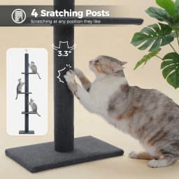 Floor to Ceiling Cat Tower for Indoor Adjustable Height Tall Cat Tree with Scratching Posts and Platforms Cat Scratcher Cat Toys