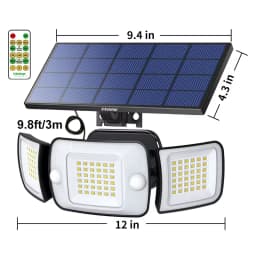 Intelamp Top Brand Long Life 4000Mah Outdoor Solar Led Lights Spotlight Large Solar Panel With 3 Modes Two Motion Sensors Security Flood Light Wall Lamp For Garden Yard Garage