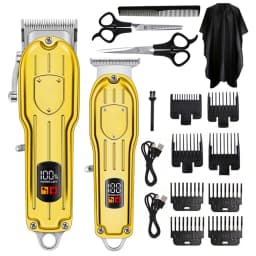 Professional Cordless Hair Clipper Set with Digital Display, T-Blade Trimmer & Hair Clipper & Guide Combs Hair Grooming for Men’s Barber Salon-Grade Haircutting at Home Gifts for Men