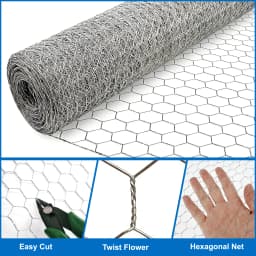 Galvanized Chicken Wire Mesh Fencing, Anti-Rust Hexagonal Net for Outdoor Gardening, Protect Plants/Vegetables/Flowers/Fruits from Dogs, Rabbits, Squirrels