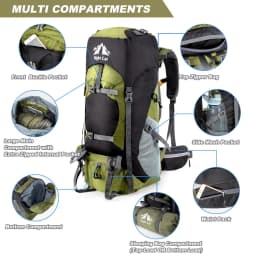 Night Cat Hiking Backpacks Camping Backpacking Packs for Men Women Lightweight Outdoor for Mountaineering Traveling, No Internal Frame