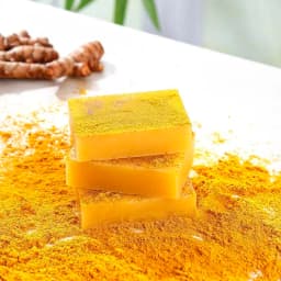 Handmade Cold-Processed Soap With Turmeric, Lemon, Quercus And Ginger For Face And Body Wash (Granule Soap)