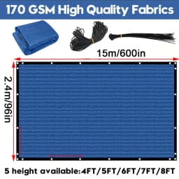 8x50ft Fence Privacy Screen Heavy Duty Windscreen Fence Mesh Fabric Shade Net Cover Garden Wall Backyard Yard Pool