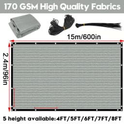 8x50ft Fence Privacy Screen Heavy Duty Windscreen Fence Mesh Fabric Shade Net Cover Garden Wall Backyard Yard Pool