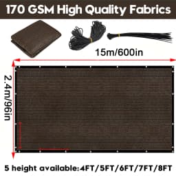 8x50ft Fence Privacy Screen Heavy Duty Windscreen Fence Mesh Fabric Shade Net Cover Garden Wall Backyard Yard Pool